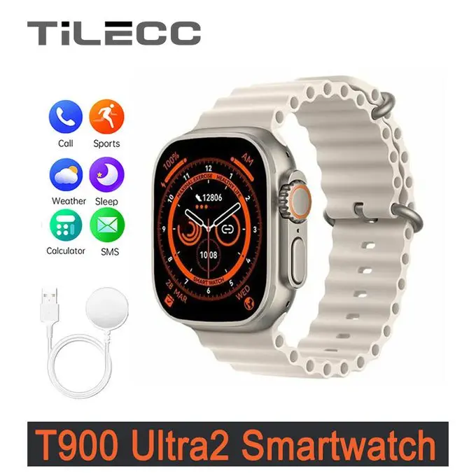 Partagez ce produit TiLECC Montre Intelligente 2.19 Pouces Haut Appel Bluetooth Intelligent IP67 étanche Smart Watch-blanc