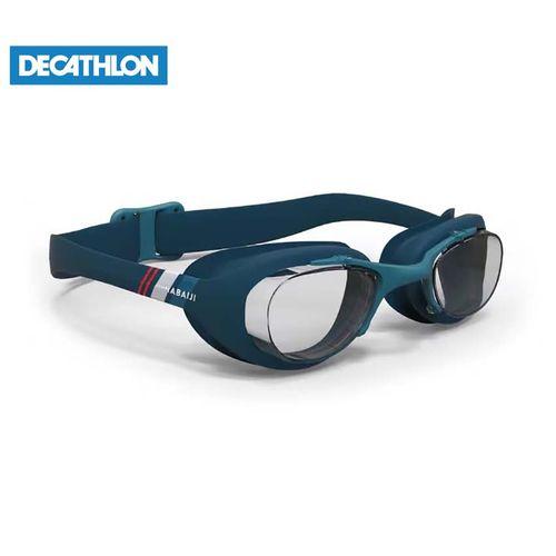 Nabaiji Lunettes De Natation - Xbase Print L - Verres Clairs - Bleu Marine Rouge