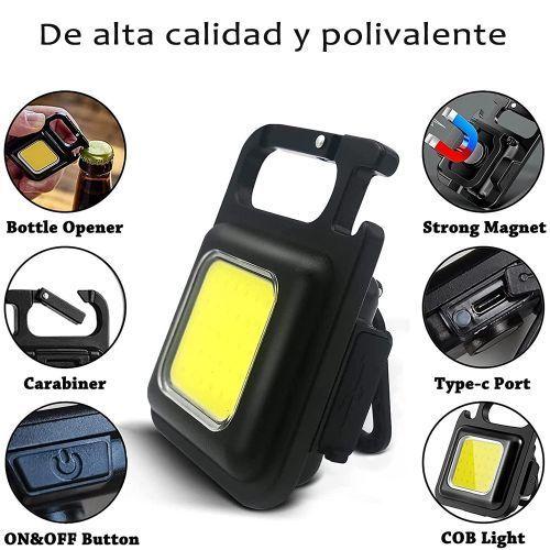 2Pcs Lampe De Poche - LED Intégrée - USB Rechargeable - Décapsuleur