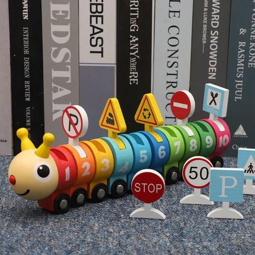 Jouet Train Forme Jouet Apprentissage Jouet Montessori Grand Cadeau Polyvalent Train en Bois Ensemble Train Jouets pour 2 Ans + Bébé