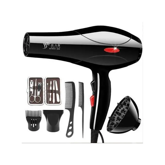 SAI. Sèche-cheveux Domestique 2200W, 7 Pièces, Diffuseur, Peigne, Prise Américaine