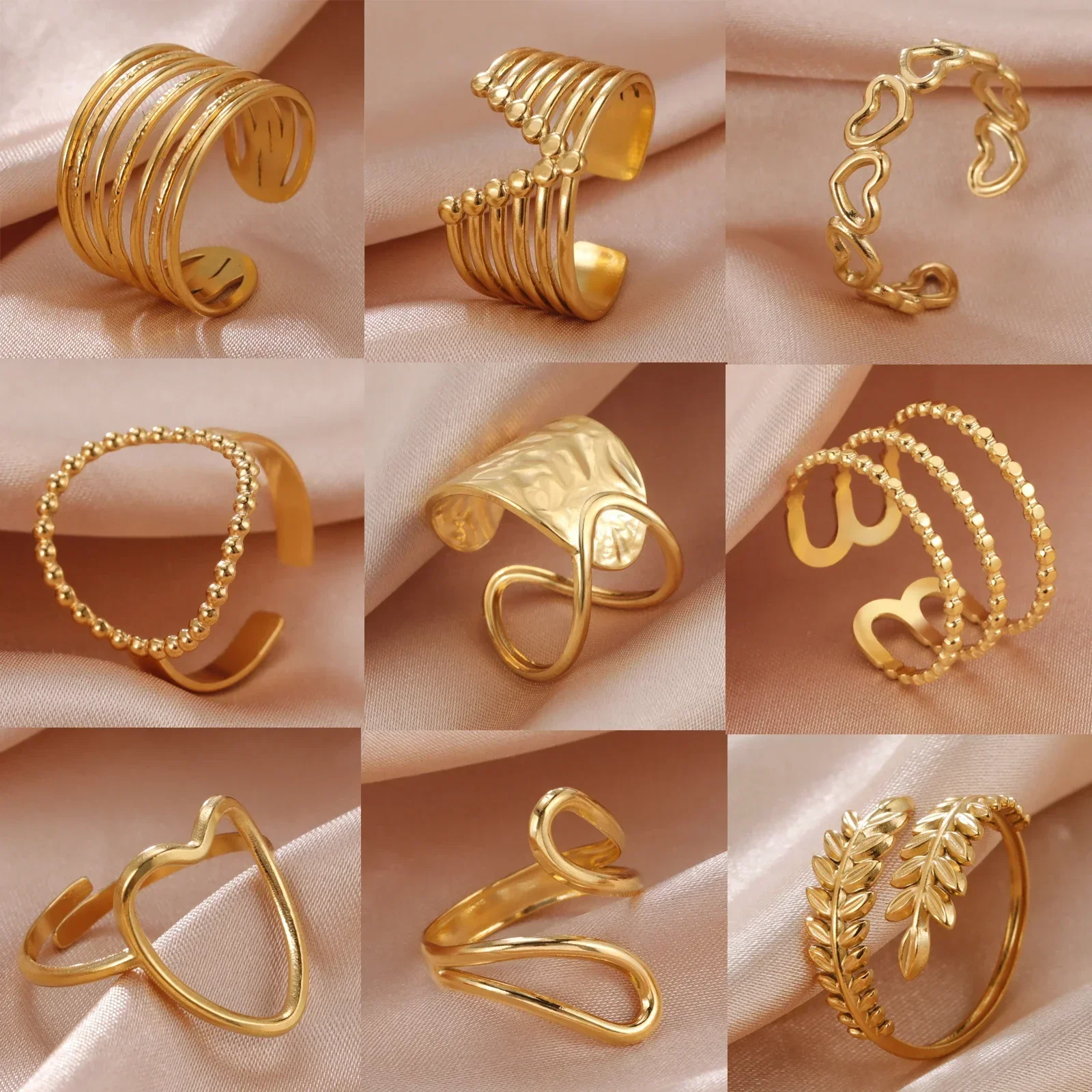 Anneau de clavier créatif, conception de clé, anneaux carrés réglables, décorations de doigt de mode, décompression unique, cadeaux de bijoux