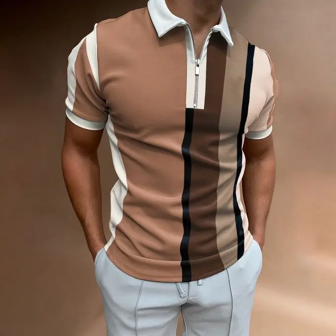 Berrykey Polo Homme Manches Courtes Brun