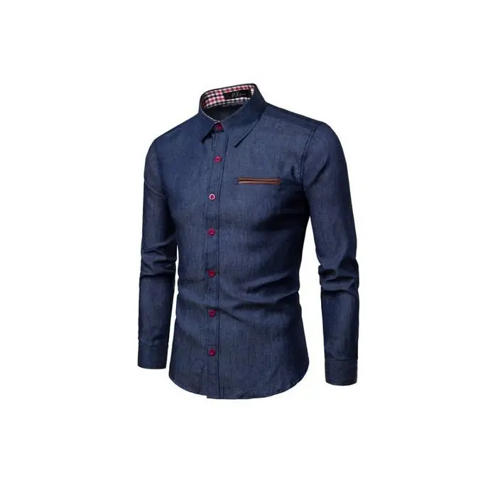 Hommes Manches longues Affaires Chemises En Jean Tendance