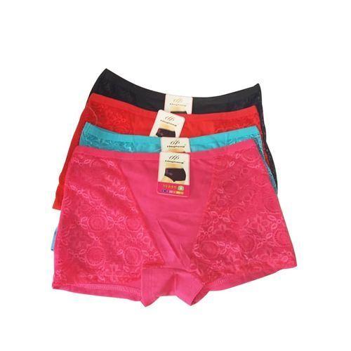 Lot de 4 Boxers en Coton - Rose Bleu Noir Rouge