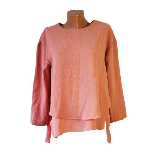 Cr Haut Femme - Coton - Manches Longues - Saumon