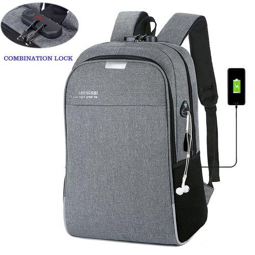 Sac à Dos Antivol Avec Mot De Passe Gris