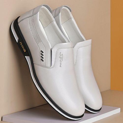 Men's Casual Oxfords Pu Leather Loafers Brogues Shoes Wedding White