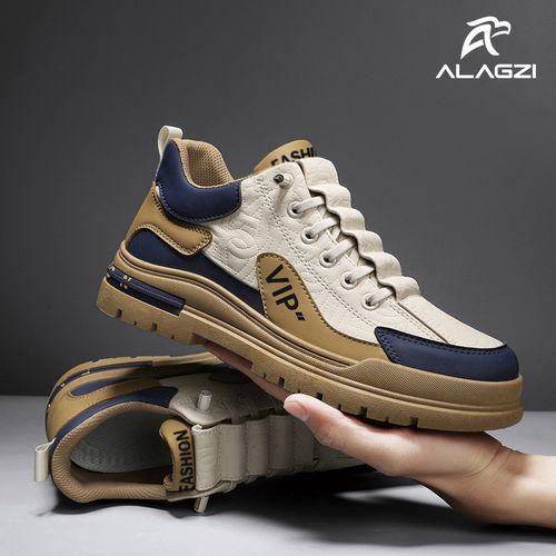 ALagzi Men's Hot Selling Fashion Board Shoes - White Khaki