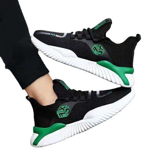 Baskets À Lacets De Mode Pour Hommes - Noir/Vert