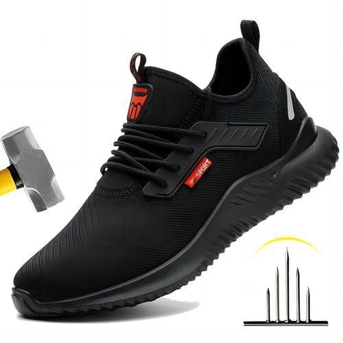 BLWOENS Safety Shoes Male Work Shoes Indestructible MenToe Men Shoes - Black