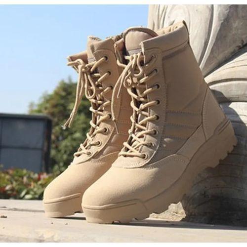 Bottes Pour Hommes Bottes De Sécurité Mode Bottes De Randonnée En Plein Air - Kaki