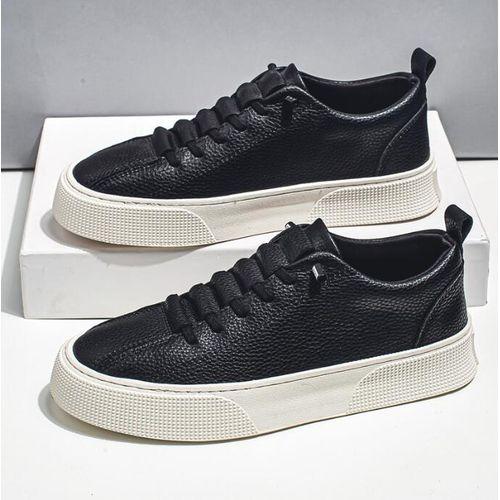 Baskets de sport pour hommes, chaussures en cuir décontractées