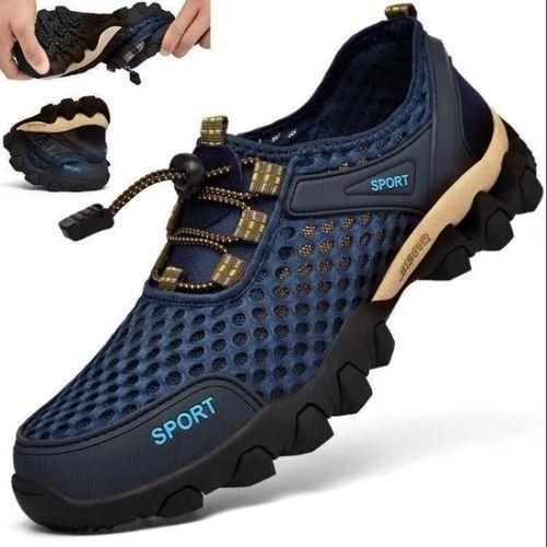 Mens Sneakers Outdoor Hiking Mesh Fabric Non-slip Sports Breathable Shoes Blue