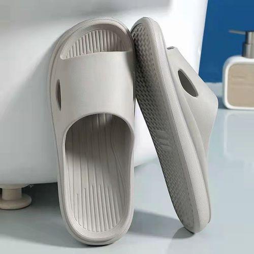 Summer Men's Indoor Home Bathroom Non-slip Platform Sandals Slipper Gray