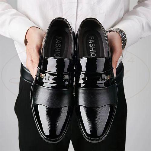 2025 Men Fashion British Business Leather Shoes - Black