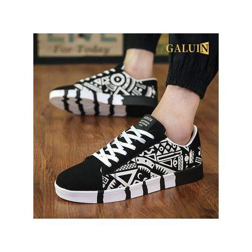 Fabric Style Sneakers With Black Stripes