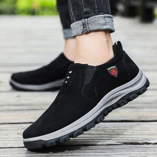 Men's Loafers Slip-on Casual Sneakers Comfortable Shoes Black