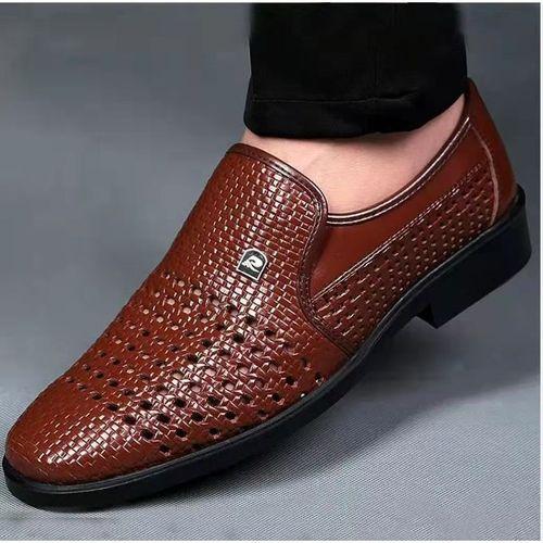Chaussures En Cuir Creuses Confortables Classiques Pour Hommes