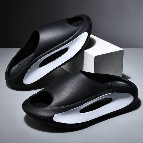 Gukbis Pantoufles Antidérapantes à Semelle épaisse EVA Pour Hommes, Pantoufles D'intérieur/extérieur-Noir