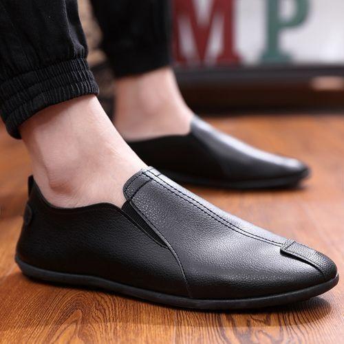 Chaussures Décontractées pour Hommes en Cuir PU - Noir