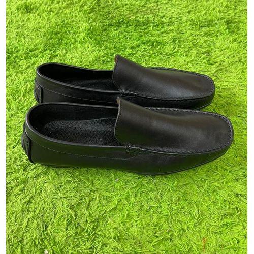 mocassin en cuir - pour homme - noir