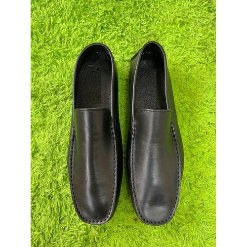 mocassin en cuir - pour homme - noir