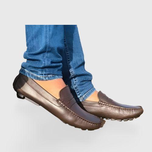 mocassin en cuir pour homme - marron