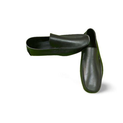mocassin en cuir - pour homme - noir
