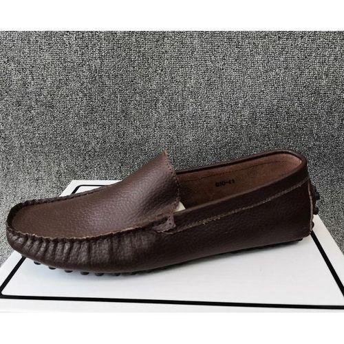 mocassin en cuir - pour homme - marron