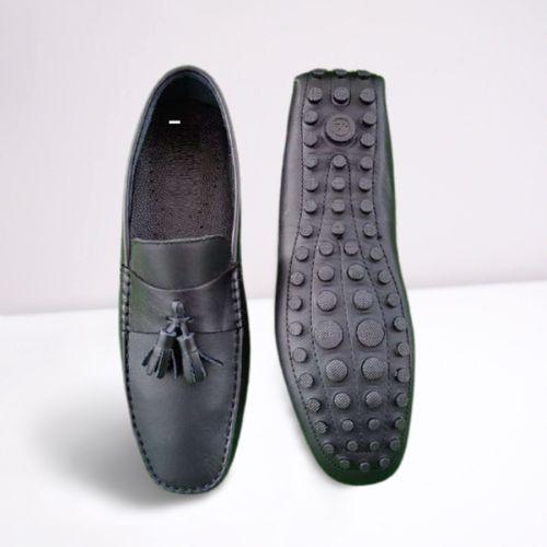 mocassin en cuir - pour homme - noir