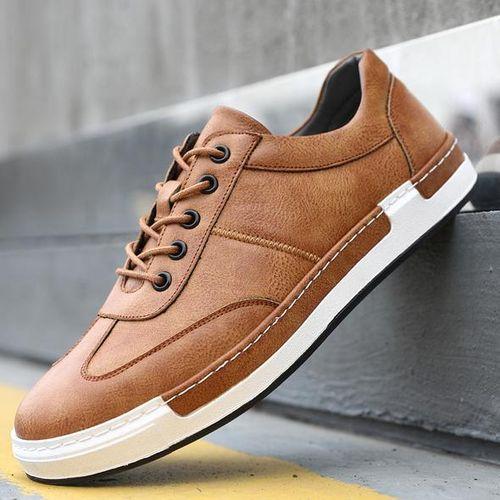 Tennis en Cuir Respirant - Homme - Marron