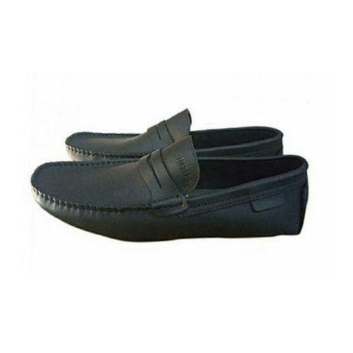 mocassin en cuir - pour homme - noir