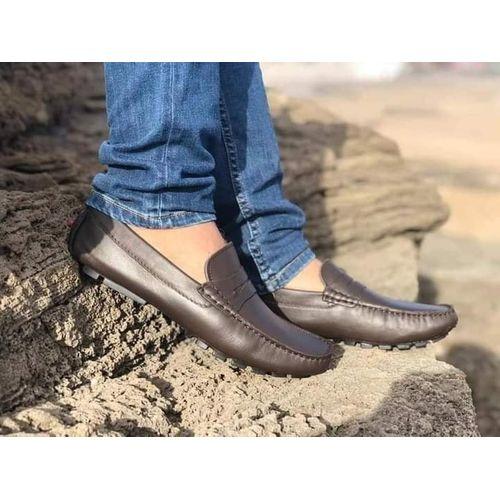 mocassin en cuir pour homme - marron
