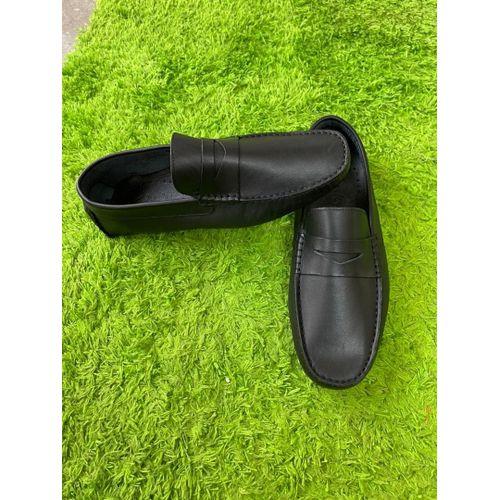 mocassin en cuir - pour homme - noir