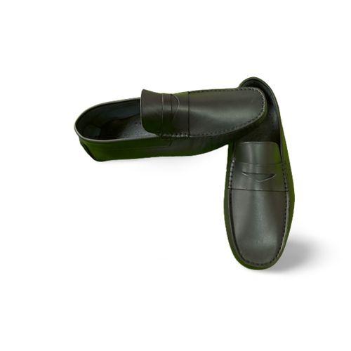 mocassin en cuir - pour homme - noir