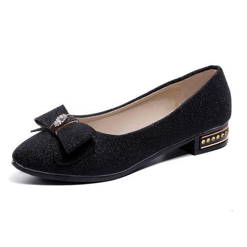 Escarpins d'été à enfiler scintillants pour femmes, chaussures décontractées à bout pointu, confortables, talons bas, chaussures de fête élégantes