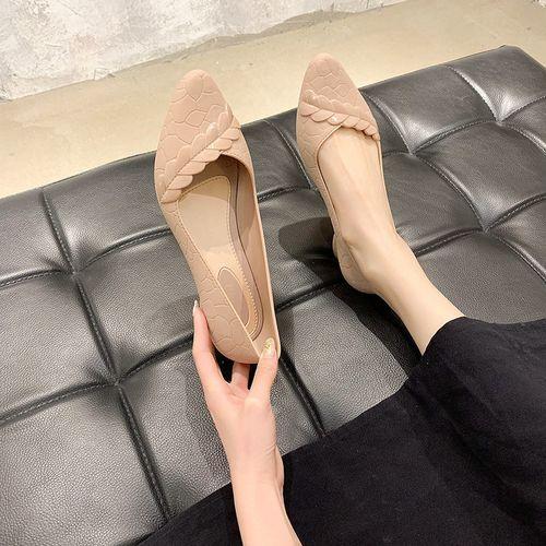 Sandales Femme Plates Peu Profondes Compensées Confortables Et Tendances - Abricot Clair