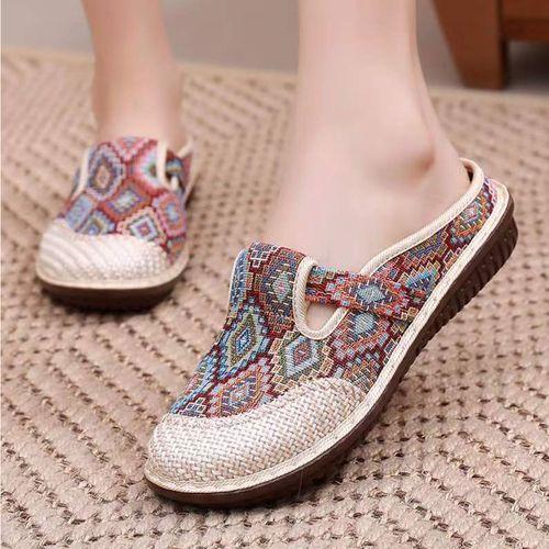Women's Non-slip Cloth Shoes Summer Breathable Linen Slippers