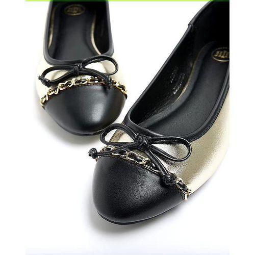 Ballerines Femme Classe Dorée-Noir Venant de Londres