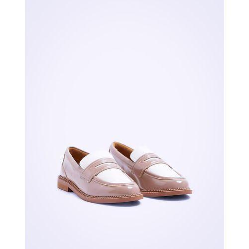 Mocassins beiges à gros blocs de couleur