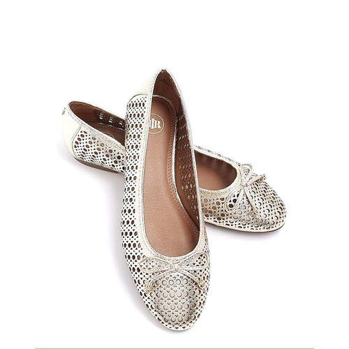 Unbrand Ballerines à nœud découpé en or venant de Londres