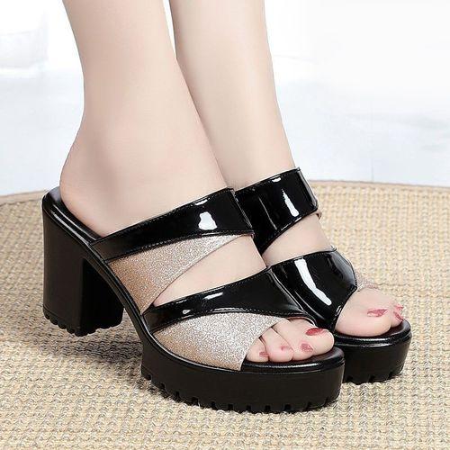 SXCHEN Chaussures Pour Paillettes Bouche De Poisson Talon Haut
