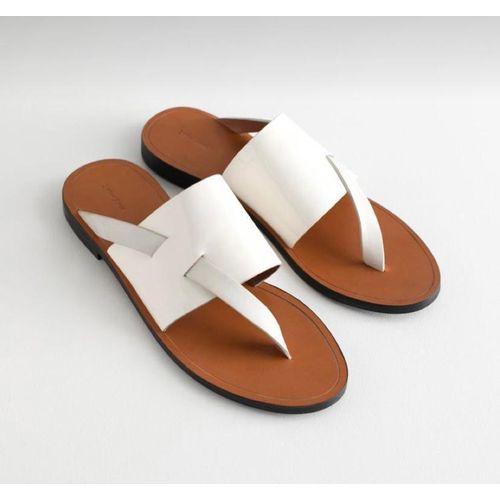 Sandale - Pour Femme - Simili Cuir - Blanc