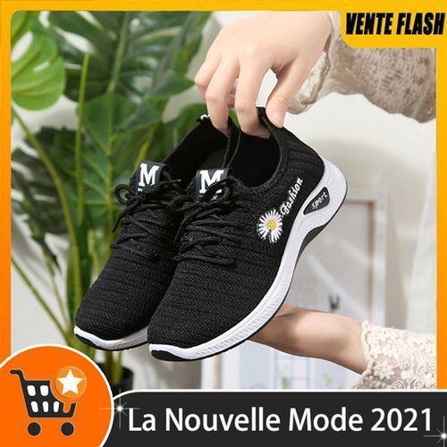 Baskets Chrysanthème Naturel Femme - Noir
