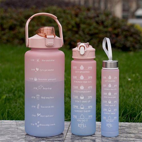 3pcs/set Bouilloire De Sport En Plastique Dégradé
