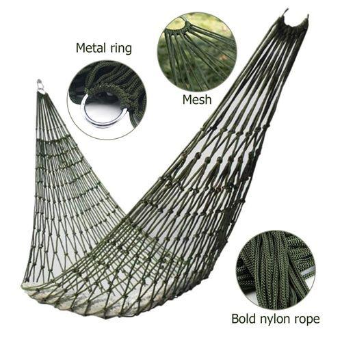 Hamac En Nylon Multifonctionnel, Hamac Portatif Extérieur, Camping, Hamac De Voyage-suspendu-Vert