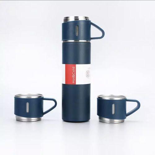 Ensemble Thermos-Mug Isotherme avec tasses - Acier Inoxydable - Boisson chaude et froide couleur aléatoire