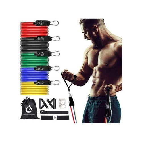 Sac avec 5 Bandes Élastique de Résistance différents poids pour fitness musculation - 5 Pièces