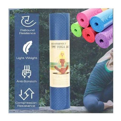 Tapis de Yoga épais antidérapant de 61cm x 183cm x 8mm, matelas de sport en mousse confortable pour les exercices de Yoga fitness et Pilates
